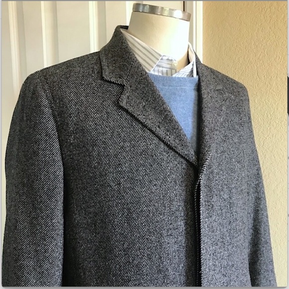 THEORY Mens Herringbone Wool-Blend 3/4 Length Topcoat EUC/sz M - Picture 5 of 16